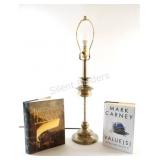 Brass & Glass Table Lamp w Assorted Books