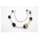 Fancy Agate, Heavy Sterling Necklace