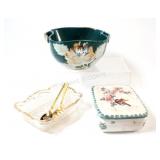 VTG Italian Ceramic Decorative Bowl & Trinket Box