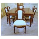 Victorian-Style Extension Dining Set w Six Chairs