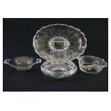 VTG Silver-Overlay Serving Glass Dishes