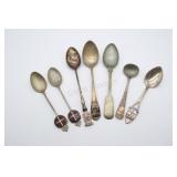 Antique Nickel Silver Collector Souvenir Spoons