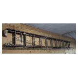 Vintage Wooden 22' - 24' Extension Ladder