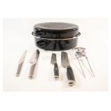 Global & Faberware Santoku Knives w Roaster