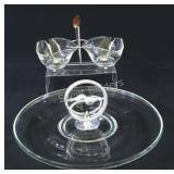 Libbey Glass Condiment Set & Mid Century Platter