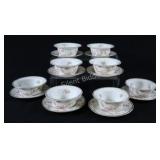 MZ Austria Ramekins & Saucers Floral Sets