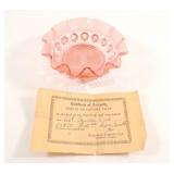 1820 Fenton Hobnail Ruffled Bowl w Certificate
