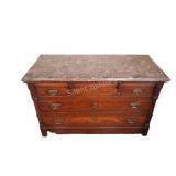 19th Century Commode/ Chest of Drawers w Stone Top