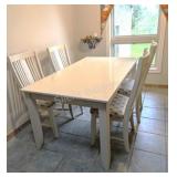 5-Piece Warm White Wooden Dining Set.