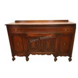 Antique Oak Jacobean Revival Style Sideboard
