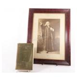 Framed sepia-toned Print - John Wesley & Book