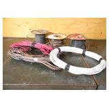 Misc Cable Spools + Roll of CAT-5 Network Cable