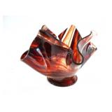 Burgundy Baroque Handkerchief Art Glass Vase