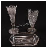 EAPG Pressed Glass Admiral & McKee Vases