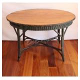 VTG Bistro-Style Oval Wicker Table