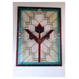 Stylized Geometric Design Stained Glass Pane (2-2)