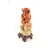 Antique Chinese Hand-Carved Soapstone Vase