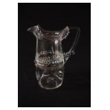 Victorian-Hand-Blown & Painted Ruffled Pitcher