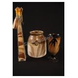 Artisian Pottery Container w Japanese Kung Tea Cup