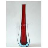 Galliano Ferro Murano Sommerso Red & Blue Vase