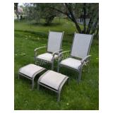 Set of 2 Arm Chairs w Ottomans