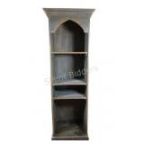 Rustic Wooden Bookcase in a Distressed Blue Finish