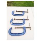 Set of 3 Metal Record 6" C-Clamps