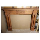 19th-Century English Oak Carved Fireplace Mantel