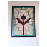 Stylized Geometric Design Stained Glass Panel Pane