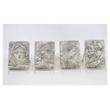 Handmade, Hand-Painted Bas-Relief Plaster Plaques