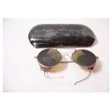 VTG industrial Welding Glasses w Leather Sides