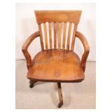 VTG Brooks Corning Solid Oak Banker Chair