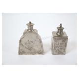 1812 & 17 Georgian Chased Pewter Flask / Perfume