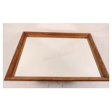 Wooden Frame Mirror with a Natural Wood Finish.
