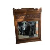 Renaissance Revival Carved Oak Mirror