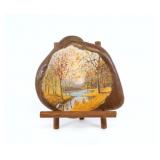 Hand Painted Fall Scene on Rock - Al Cleverdon
