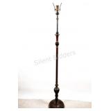 Early 20th Century English Carved Wood Floor Lamp