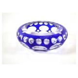 VTG Bohemian Cobalt Blue Cut-to-Clear Ashtray