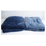 Set of Plush Blue Full Size Blankets
