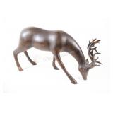 Large 20" Bronze Grazing Stag sculpture