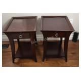 Dark Wood End Rectangular Drawer End / Side Table