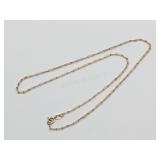 10K Yellow Gold Fine Twisted Link Necklace