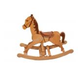 36" Classic Carved Oak Folk Art  Rocking Horse