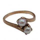 10K Yellow Gold & Pearl Ladies Ring