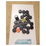 Off-ice Hockey Shooting & Stick Board w Pucks