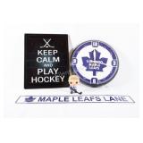 Toronto Maple Leafs Wall Clock w Street Sign & Art