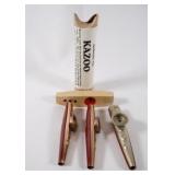 VTG Collection of Tin & Wooden Kazoos, (Mirliton)