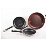 Three Non Stick Frying Pans -Paderno, Cuisinart