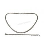 Braided Herringbone Sterling Silver Necklace Set