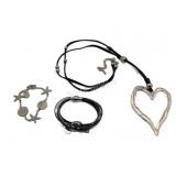 Costume Leather Necklace & Bracelet Sets